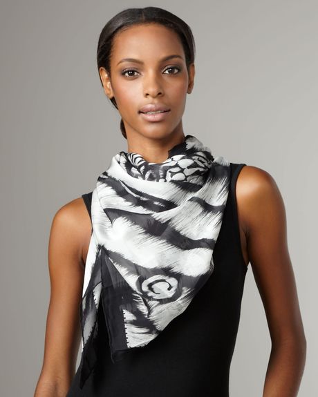 Alexander Mcqueen Siamese Tiger & Skull Scarf in Black (no sze) - Lyst