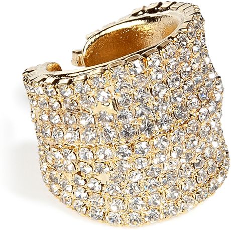 Dannijo Golden Swarovski Crystals Ring in Gold - Lyst