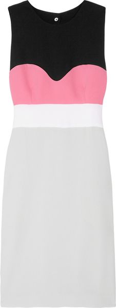 Diane Von Furstenberg Tamika Color-block stretch-crepe dress - Lyst