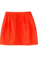 Miu Miu Cotton-Twill Pleated Mini Skirt