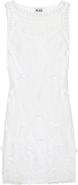 Alice By Temperley Fabienne Appliquéd Tulle And Crepe Dress in White - Lyst