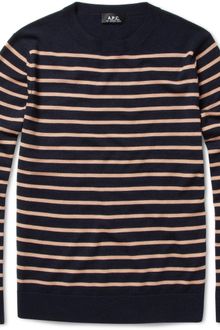A.P.C. Breton Stripe Wool Sweater - Lyst