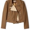 Carven Contrast Woven Biker Jacket in Brown - Lyst