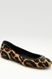 Giuseppe Zanotti Leopard-print Haircalf Skull Ballet Flats - Lyst