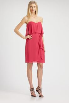 Badgley Mischka Tiered Chiffon Dress - Lyst