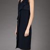 Oscar De La Renta Ruffle Detail Dress in Blue (navy) - Lyst