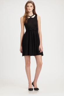 RED Valentino Lace-detail Wool Dress - Lyst