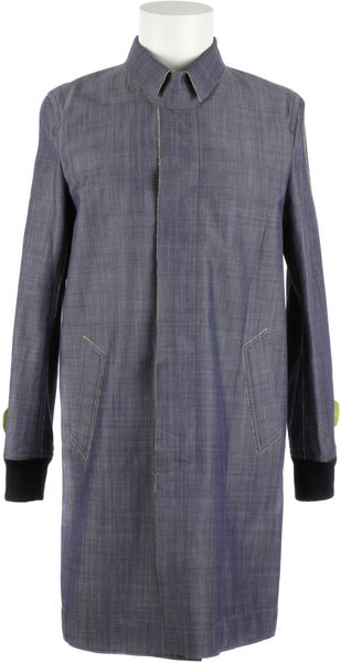 Sacai Flecked Cotton Long Coat - Lyst
