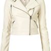 Topshop Clean Pu Biker Jacket in White (off white) - Lyst