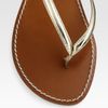 Tory Burch Abitha Metallic Leather Thong Sandals in Brown (gold) - Lyst