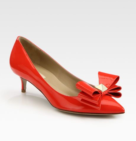 Valentino Versailles Patent Leather Point Toe Bow Pumps in Pink (blush) - Lyst