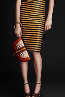 Burberry Prorsum Raffia Stripe Pencil Skirt - Lyst