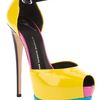 Giuseppe Zanotti Peep Toe Sandal in Yellow - Lyst