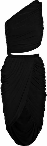 Halston Cutout Jersey-twill One-shoulder Dress - Lyst