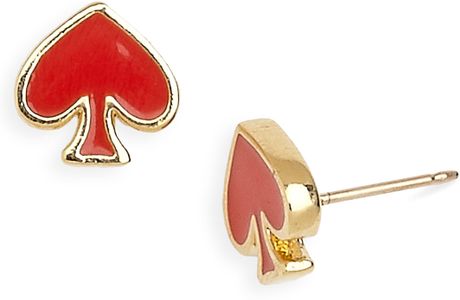 Kate Spade Spade To Spade Mini Stud Earrings in Red - Lyst