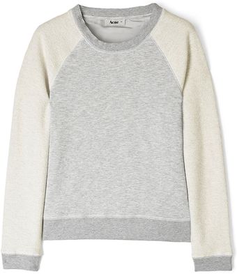Acne Silk Back Sweatshirt - Lyst