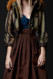 Burberry Prorsum Cropped Woven Raffia Parka - Lyst