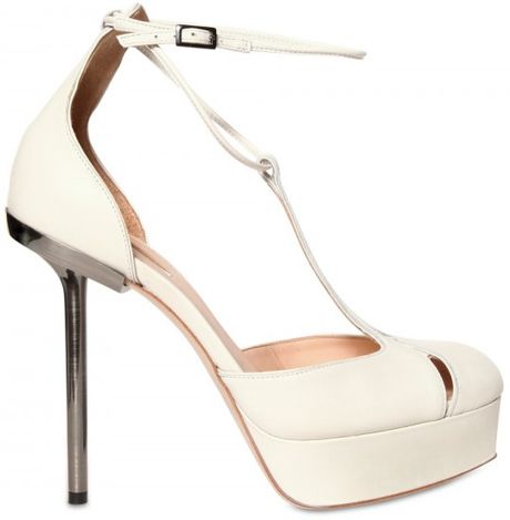 Calvin Klein 150mm Smooth Leather Pumps in White - Lyst