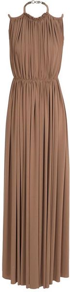 Lanvin Gathered Techno Jersey Dress with Rope Shoulders - Lyst