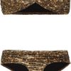 Lanvin Sequinprint Metallic Bandeau Bikini in Gold (bronze) - Lyst