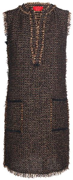  Raw Edged Boucle Tweed Dress 