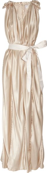 Lanvin Belted Silk-satin Gown - Lyst