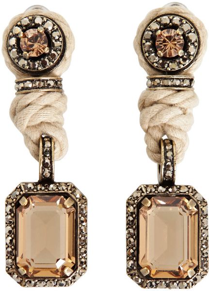 Lanvin Rope and Crystal Earrings in Gold (natural) - Lyst