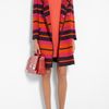 M Missoni Fluoro Stripe Double Breasted Knit Coat in Pink - Lyst