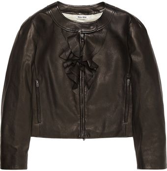  Ruffled Washed-leather Jacket 