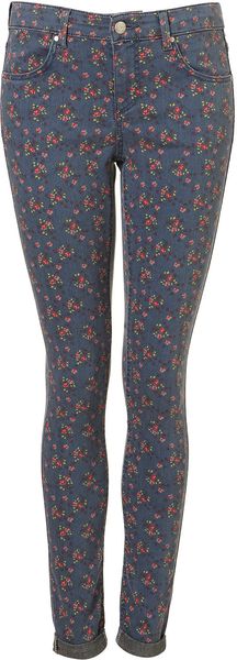 Moto Ditsy Floral Print Leigh Jeans - Lyst