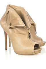 Alexander McQueen Skull-zip Leather Ankle Boots