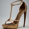 Alexander Mcqueen Tstrap Platform Sandal in Gold - Lyst