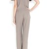 Azzaro Lucilia Crepe Jumpsuit in Brown (taupe) - Lyst
