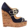 Christian Louboutin 'Melides 'Canvas and Cork Platform Wedges in Blue (navy) - Lyst