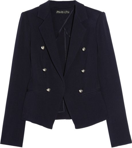 Elizabeth And James Sue Stretch Wooltwill Jacket in Black (navy) - Lyst