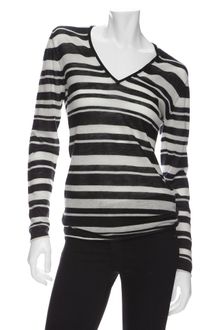 Enza Costa Exclusive V Neck Striped Cashmere Sweater - Lyst