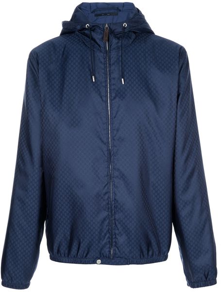 Gucci Hooded Jacket in Blue for Men - Lyst