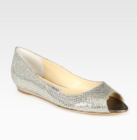 champagne peep toe flats
