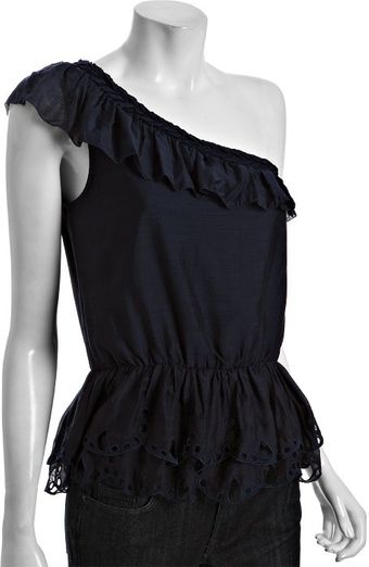 Kas  Silk-cotton Tia One Shoulder Ruffle Blouse - Lyst