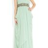 Marchesa Crystalembellished Silkchiffon Gown in Green (aqua) - Lyst