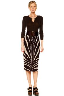 Michael Kors Zebra-Print Pencil Skirt - Lyst