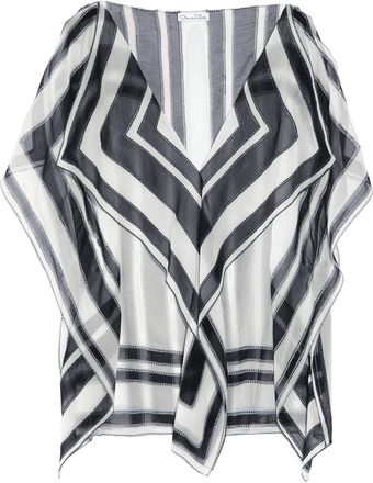 Oscar de la Renta Printed Silk-Chiffon Top - Lyst