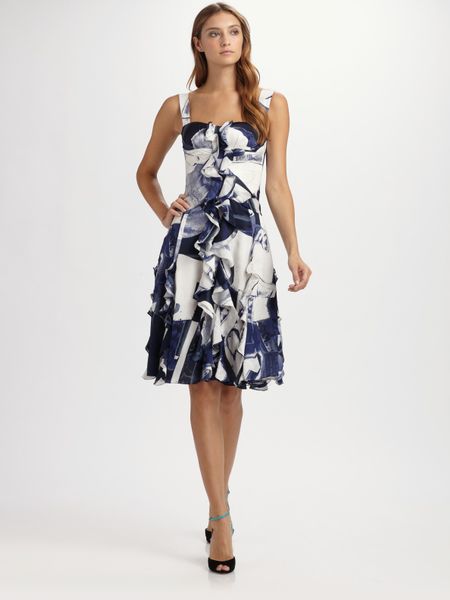 oscar de la renta navy gown