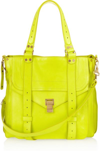 Proenza Schouler Ps1 Neon Leather Tote in Yellow - Lyst