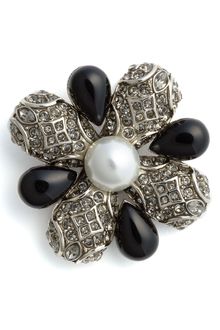 St. John Collection Faux Pearl & Beaded Broach - Lyst