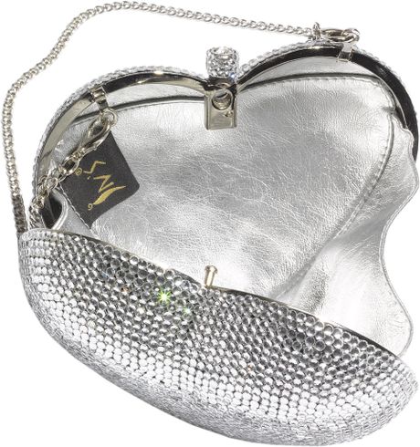 silver heart clutch