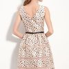 Taylor Dresses Belted Taffeta Fit and Flare Dress in Pink (black/ blush) - Lyst