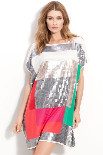 DKNY Oversized Modernist Sequin Dress - Lyst