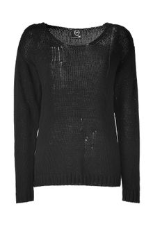 McQ by Alexander McQueen Black Long Sleeve Loose Pullover - Lyst