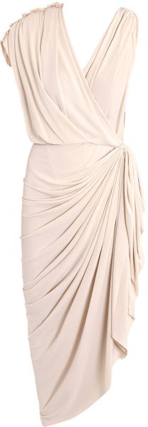 Lanvin Techno Jersey Dress in Beige (grey) - Lyst